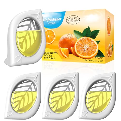 Image of Air Freshener for Home, 4 Pack, Citrus, Odor Eliminator for Small Area Closets Bathroom Pets Strong Odor, Up to 120 Days