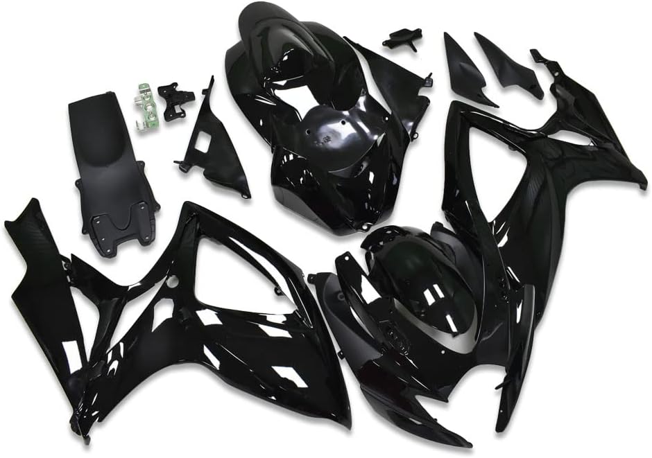 Fairing Glossy Black Fit for Suzuki 2006 2007 GSXR 600/750 Injection ABS Bodywork New Aftermarket Bodyframe Kit Plastic 06 07 GSX-R 600 750 Y08