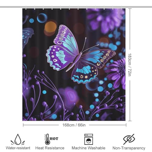 Rideau de douche imperméable violet pour l'ambiance spa et hôtel