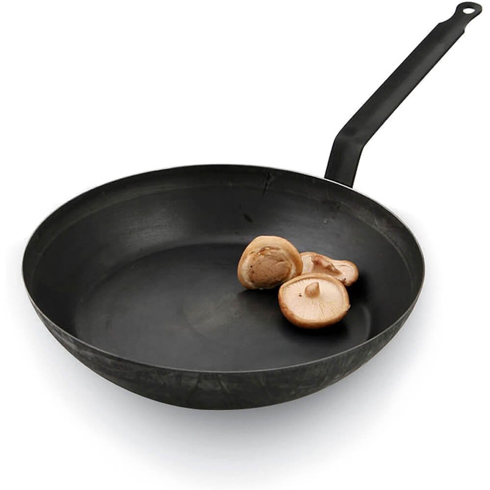 Carbon Steel Black Steel Frying Pan by Paderno World Cuisine – 17.75", Gray, Model A4171645