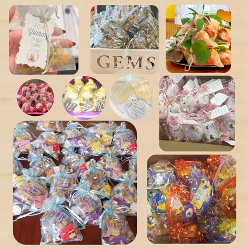 Image of 100 pcs 3.5 x 4.7 Inch Flower Heart Organza Jewelry Gift Pouch Candy Pouch Drawstring Wedding Favor Bags X92 (gold gold heart)