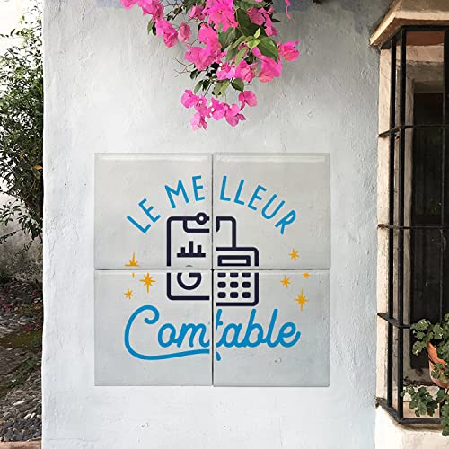 Compte entreprise chiffre décor céramique 4 carreaux muraux - 2