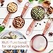 AGRUS Measuring Cups and Spoons Set of 9, Utensils for Dry and Liquid Ingredients, Copper Kitchen Accessories, Rose Copper Decor for Home, Stackable, Sturdy Stainless Steel