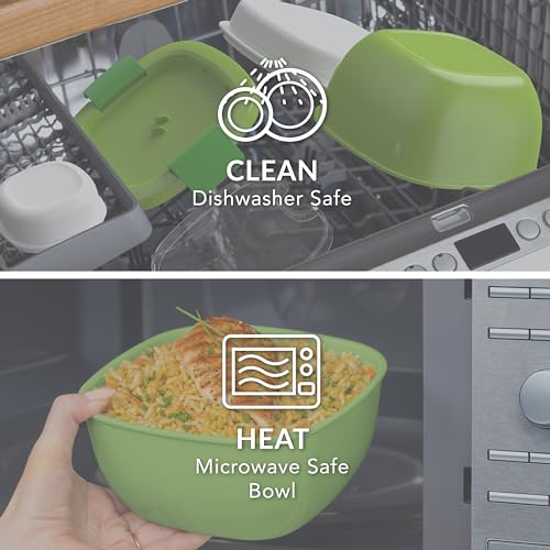 Image of Bentgo Salad Container, Lunch Bowl with 4-Compartment Toppings Tray, 54 oz