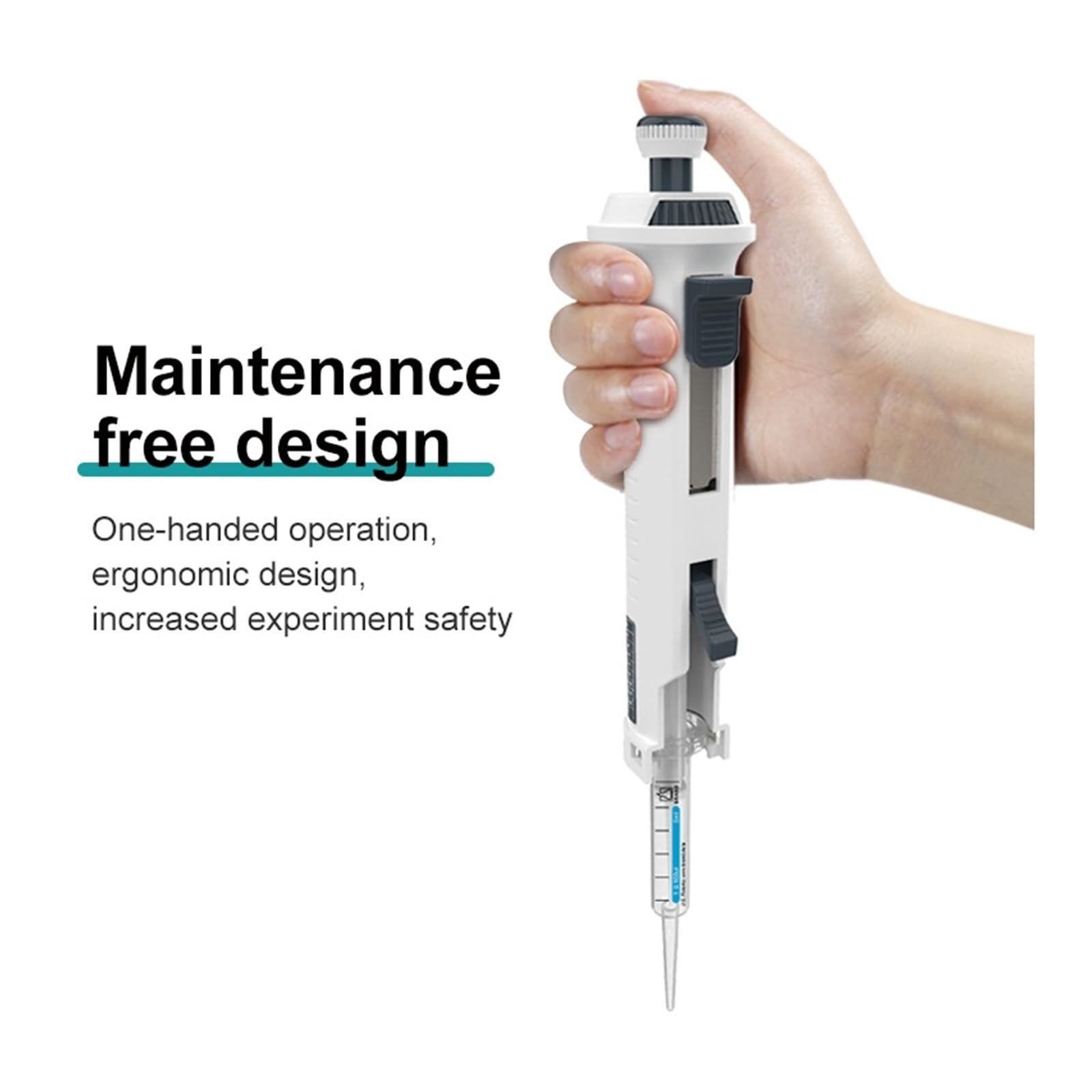 Dispensador continuo Pipeta dispensadora de laboratorio Manejo de líquidos ajustable Paso a paso Volumen de 0,5-50 ml Extracción precisa