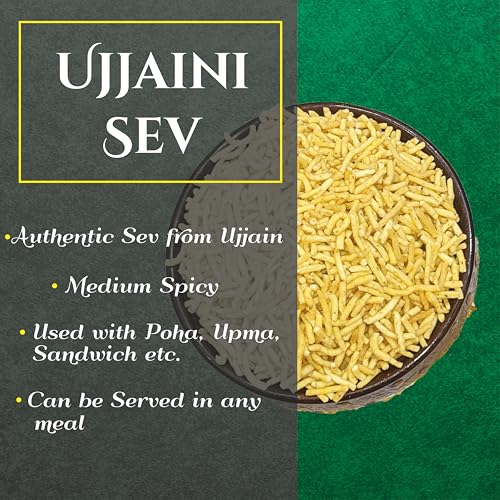 Image of Santushti Namkeen Authentic Ujjainii Sev-200gm Each | Crispy Medium Spicy Indian Snack Made in Groundnut Oil | Traditional Tea Time Snack | Healthy Munching Anytime | Fresh & Flavorful