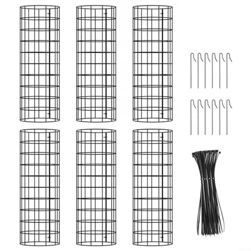 RichVibe Valla de malla ajustable para árbol, protector de tronco de árbol de metal con ganchos para el suelo, barrera de jardín transpirable para patio, césped al aire libre (A)