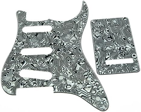 Engraved Pickguard & Free Tremolo Cover In Glossy White Acrylic Design 3 For Fender Stratocaster Hsh Hss Sss Setups Available - Foto 4