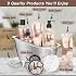 Aqua Elegante Spa Gift Basket - Luxury Bath Set with Body Wash, Bubble Bath, Lotion, Salts, Scrub, Spray, Shower Puff, Towel, Gifts for Women, Mom, Wife, Her - Coconut & Vanilla
