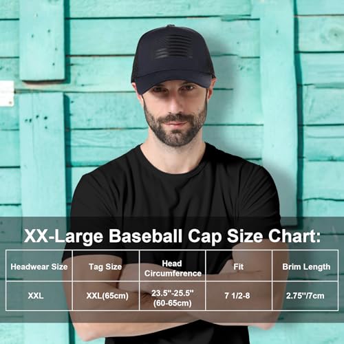 Image of Oversize XXL American Flag Trucker Hat | Big Heads, Adjustable Mesh Snapback, Baseball Cap, 3D Embossed Flag