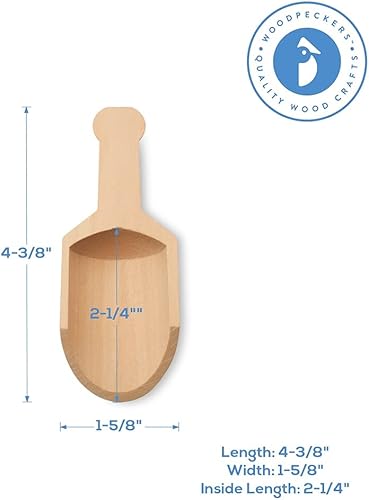 Vista 20 de Mini cucharas de madera de 3-3/4 pulgadas de largo, 50 mini cucharadas sin terminar para tarros, sales de baño, exfoliantes corporales, recipientes