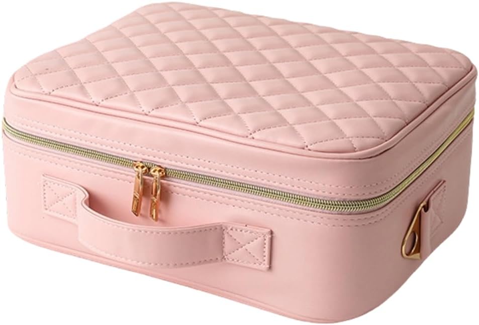 Portable Makeup Case With Illuminated Mirror And Removable Storage For Travel Beauty Items Cosmetic Bag With Adjustable Lighted Mirror And Customizable Sections