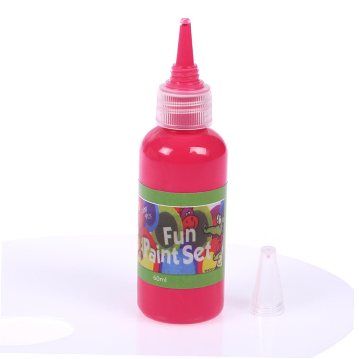 NUOBESTY 12 Colores 60ml Conjunto De Pintura De Kit De Manualidades Boquilla Para Dibujar y Pintar Dedos