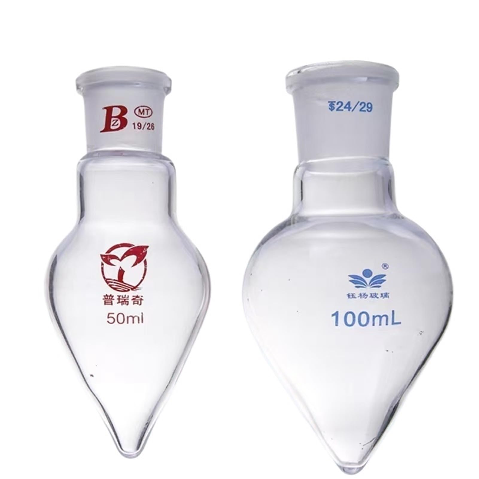 matraz de fondo redondo， Matraz de vidrio de borosilicato alto de 50 ml a 2000 ml, esmerilado, boca n.° 19/n.° 24/n.° 29, fondo en forma de V(1000ml celiber24)