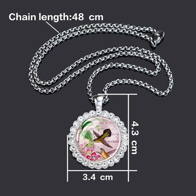 Collier colibri anti-ternissement, pendentif oiseau cardinal en verre d'art lumineux - 4