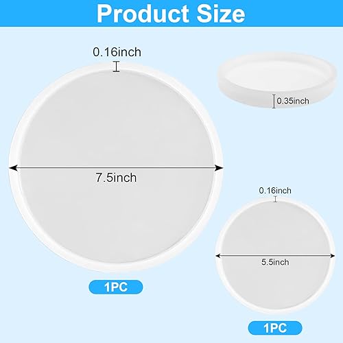 Vista 32 de 4 moldes de resina de posavasos gruesos, moldes de silicona para resina epoxi, moldes de posavasos para fundición de resina, moldes de resina epoxi