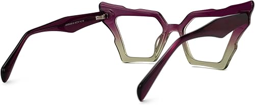 Miniatura 8 de Zeelool Marco de gafas vintage ojo de gato para mujer con lente transparente sin receta Jeralys ZJGA555269