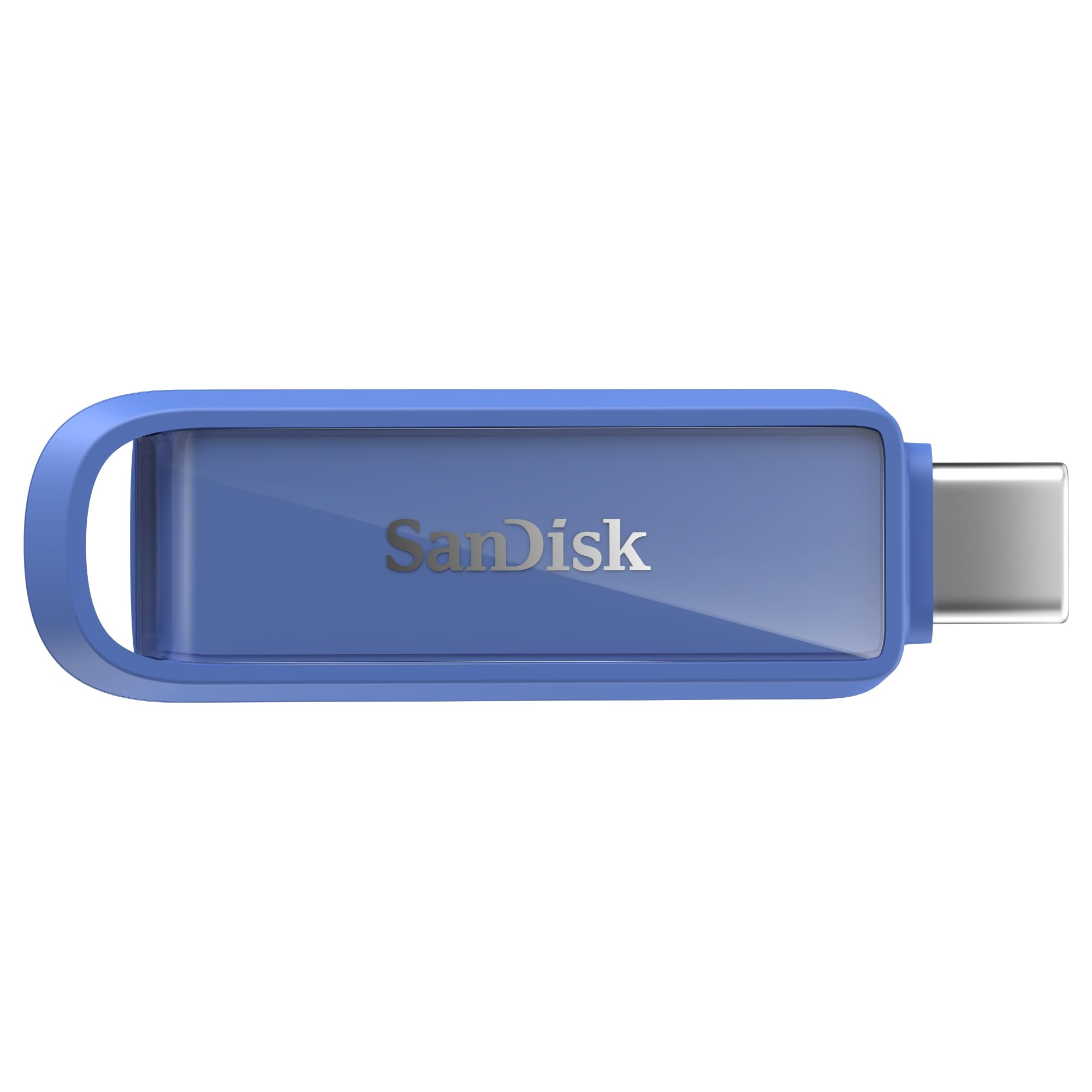SANDISK Phone Drive mit USB Type-C 512 GB (Flash-Laufwerk für Smartphones, Tablets und Computer, 150 MB/s Lesen, Schlüsselring-Öse zur Mitnahme, 1 Jahr RescuePRO Deluxe-Software) - Maritime Blue