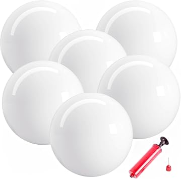 6 Pcs Playground Balls with Pump, 9 inch Inflatable Marbleized Bouncy Balls for Kids Beach, School, Kickball DodgeBalls and Indoor Outdoor Plays