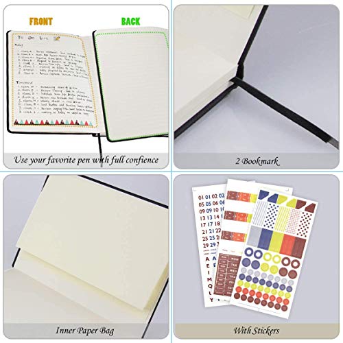 Hardcover-Notebook-Journal-Lined-Journal-for-Writing-180-Lay-Flat-DesignThick-Paper-with-Back-Pocket-Elastic-Closure192-Pages-57-x-83-Inch-Green-Ruled