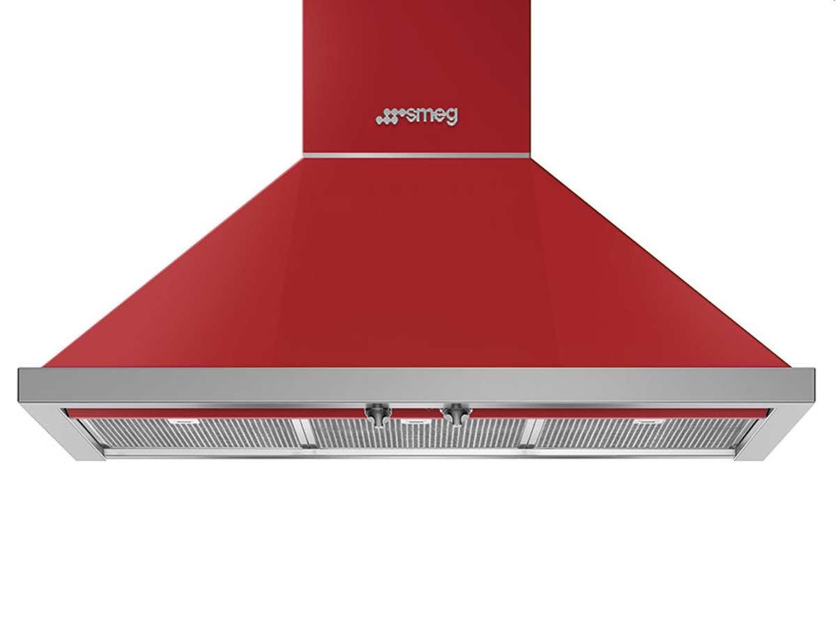 Smeg KPF9RD Portofino Aesthetic Wall Hood, 90 cm Width