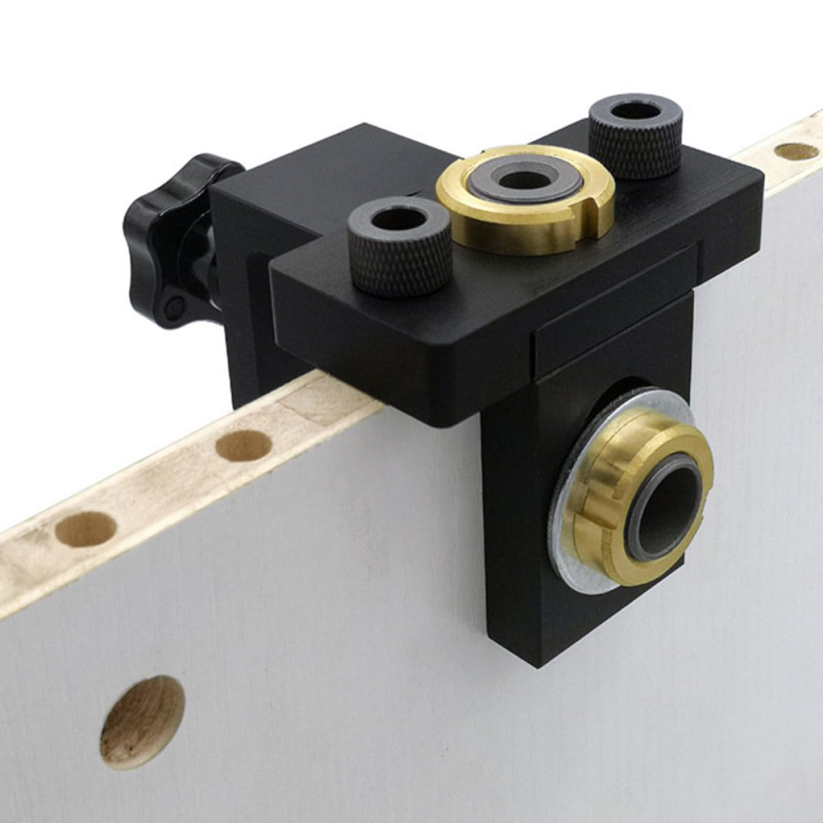 Hemobllo Kit per Lavorare Legno 3 in 1 Punzone e Localizzatore Foro in Lega di Alluminio e Legno per Uso Fai da Te e Arredamento Stili multipli