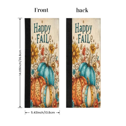 Image of Autumn Refrigerator Door Handle Covers Set of 2 Fridge Door Handle Decor | Fall Decor Washable Dishwasher Mocrowave Oven Protector Handle Cover Keep Your Kitchen Appliance Clean