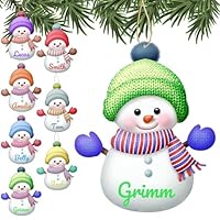Décoration De Noël à Suspendre :couple De Bonshommes De Neige : Par Les
