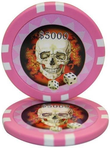 MRC 50 $5000 Skull Casino Clay Composite 13.5 Gram Poker Chips