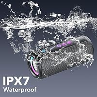 TIMU Portable Bluetooth Speaker, Powerful Sound Wireless Speaker: Boost Bass, 8 RGB Modes, IPX7 Waterproof, TWS Pairing, Beach/Vacation Essentials（Dark Black） — image 5