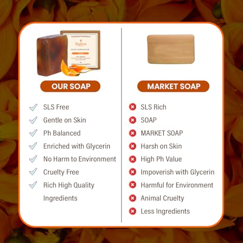Image of Shatras Ayurvedic Handmade Palash (Kesuda) Pure Divine Bathing Soap, Moisturize and Nourish the Skin, Summer Special, Paraben-Sulphate Free, Bathing Soap for Men Women-(Pack Of-3)