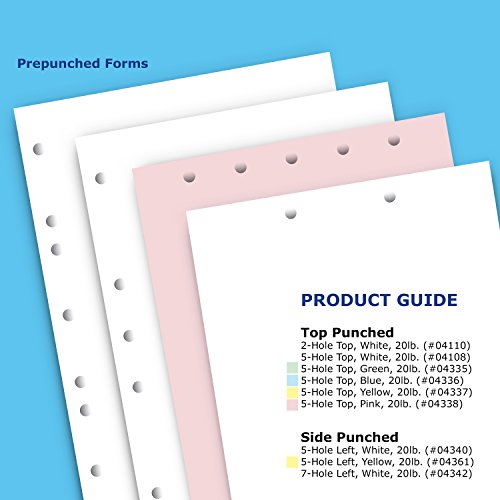 Printworks Professional Pre Punched Paper, 5 Hole Punch Top For Top Punch Binders & 2 Ring Clipboards & Fastener File Folders, 8.5 X 11, 20 Lb, 500 Sheets, Pink (04338) #TOP6