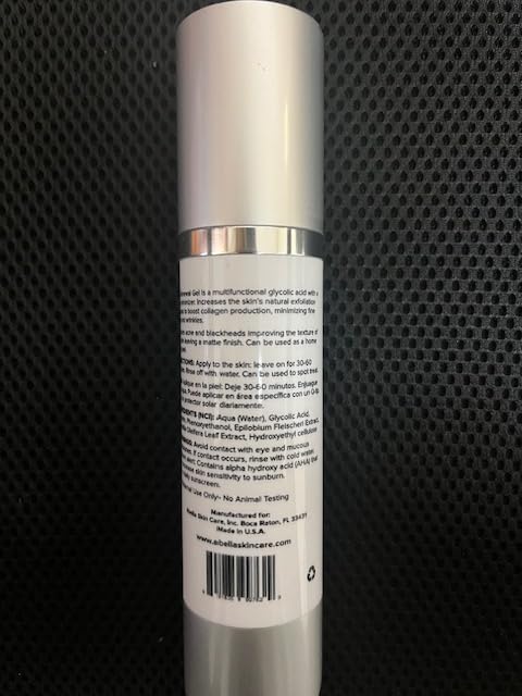 Abella Skin Care Renewal Gel - 20% Glycolic Acid (1.7oz.), Moisturizes, NO Fragrance, paraben & phalaphates.