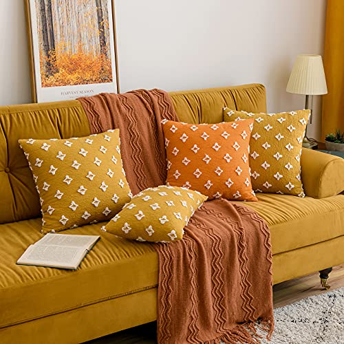 Miulee Set Of 2 Decorative Throw Pillow Covers Rhombic Jacquard Pillowcase Soft Rectangle Cushion Case For Summer Fall Couch Sofa Bed Bedroom Living Room, 12X20 Inch, Yellow #TOP3