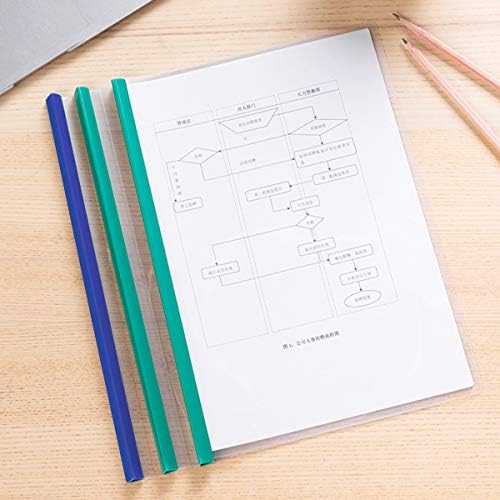10 Pcs Clear A4 Slide Binder Folders, Plastic Report Covers File Folder with Sliding Bar, Project Presentation Covers, Sliding Bar Binder for Home School Office Documents Classification (5 Colors)