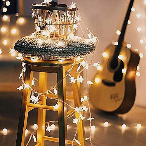 Eazyliv Smart Solutions Twinkle Star100 LED,10M Star String Lights Battery Operated Fairy String Light for Home, Party, Christmas, Wedding, Garden Decoration, Warm White (Option -5)