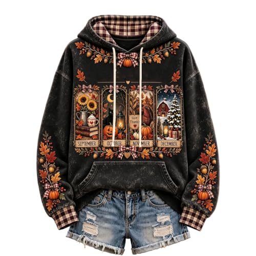 Hoodies for Women Casual Baggy Long Sleeve Hooded Sweatshirt with Pockets - image 1