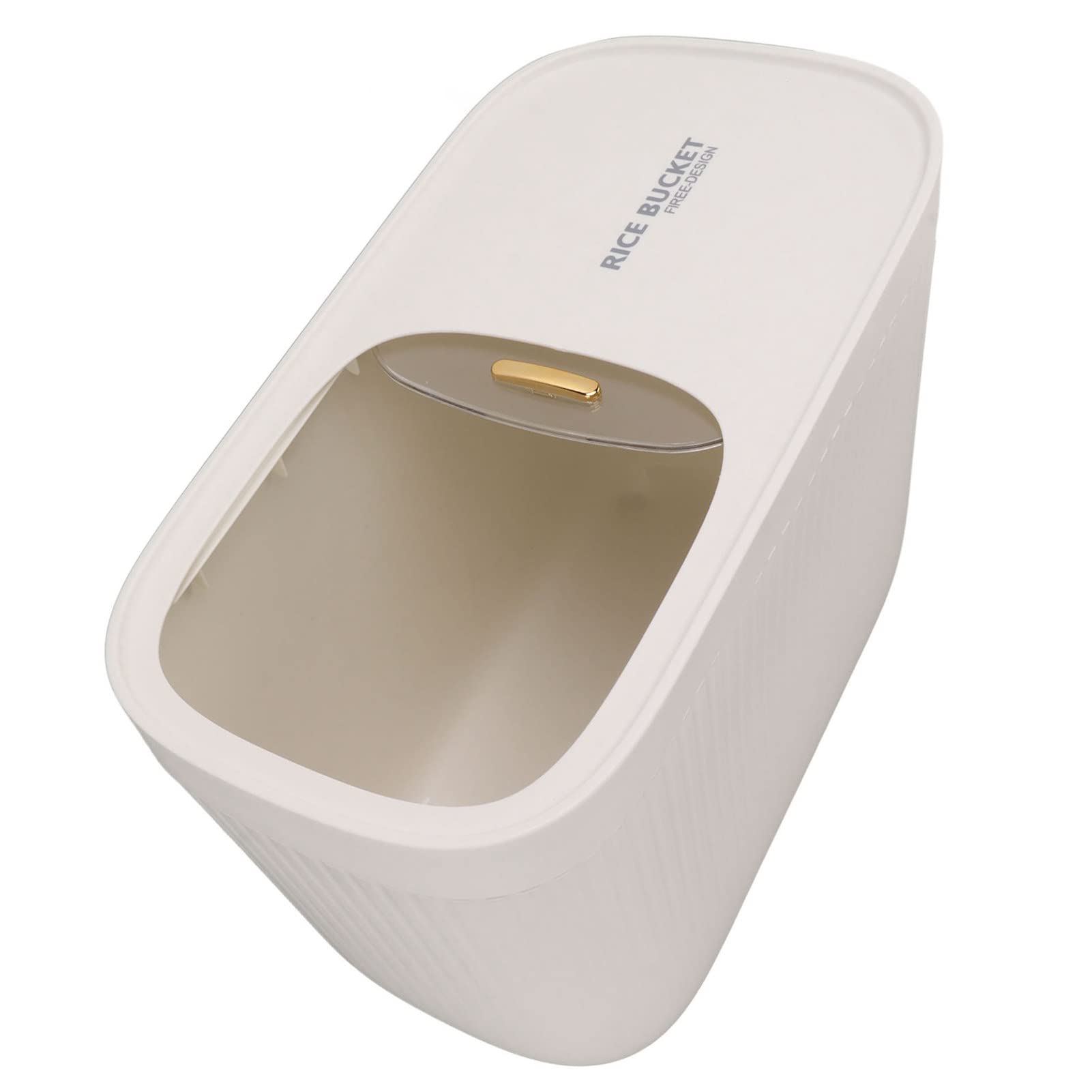 Rengue Cubo de Plástico para Arroz, Libre de BPA, Recipiente Hermético para Almacenar Alimentos con Tapa Transparente y Anillo de Sellado para Harina, Legumbres, Granos y Frutos secos. (WHITE)