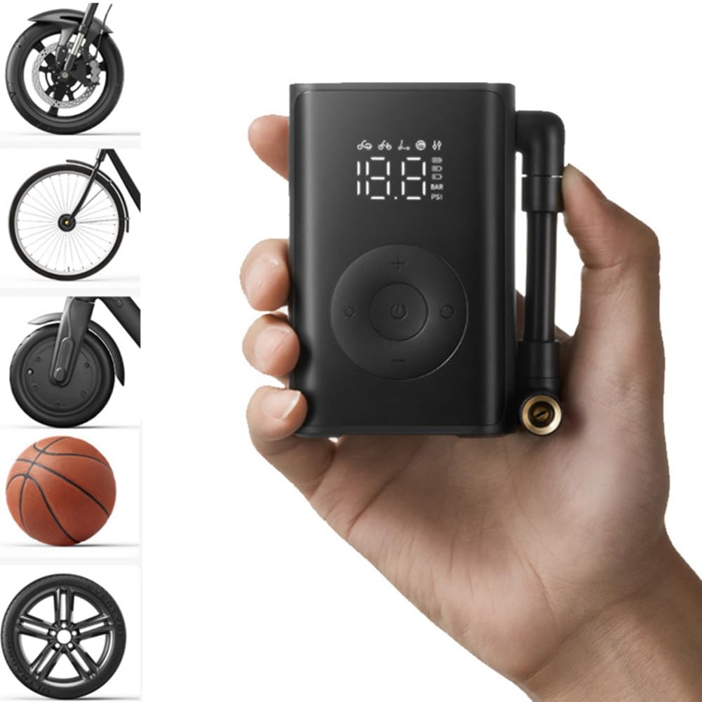 Rilevamento della Pressione Digitale 150PSI Pompa d'Aria Elettrica 2000mAh Gonfiatore per Pneumatici Portatile per Auto, Bici, Moto, Pallone