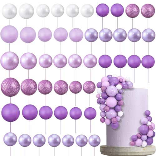 Tondiamo 108 Pcs Ball Cake Toppers, 5 Sizes for Cake Decorating, 38, A