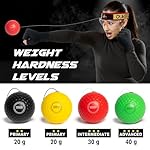 Boxing Reflex Ball for Adults and Kids, 4 Levels Boxing Ball with Adjustable Headbands, Perfect for Reaction, Agility, Punching Speed, Fight Skill and Hand Eye Coordination Training - Image 4