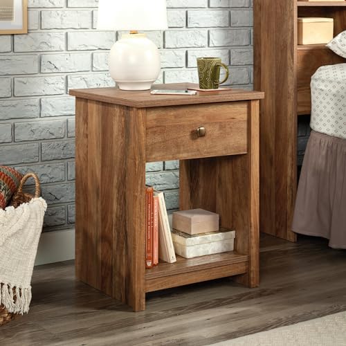 Image of Sauder River Ranch Night Stand with Drawer, Farmhouse Nightstand, Sindoori Mango Finish