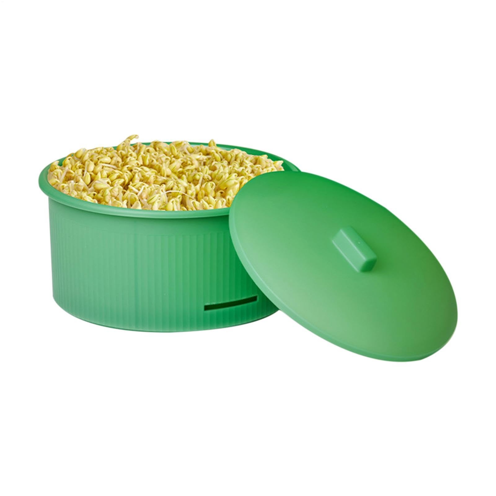 Growing Tray Kit - Round PP Bean Sprout Planter With Blackout Lid & Fine Mesh | Soil-Free Sprouting Trays For Indoor & Outdoor Gardening | Seedling Starter Kit For Wheatgrass & Sprouts