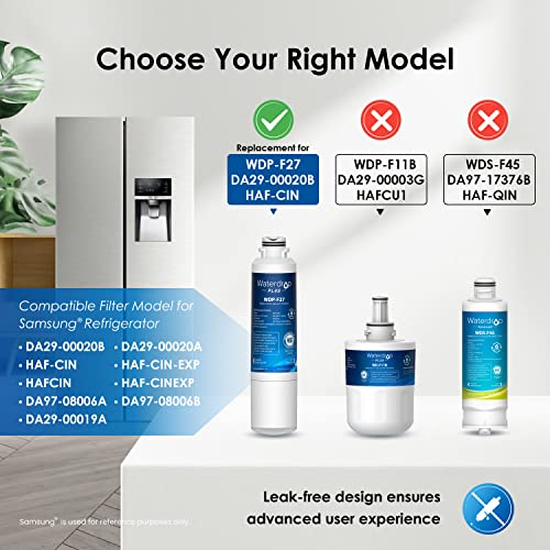 Waterdrop Plus Da29-00020B Nsf 401&53&42 Certified Refrigerator Water Filter, Replacement For Samsung Water Filter Da29-00020B, Haf-Cin, Hdx Fms-2, Rf28Hmedbsr, Rf263Beaesr, Wdp-F27, 3 Filters #TOP2
