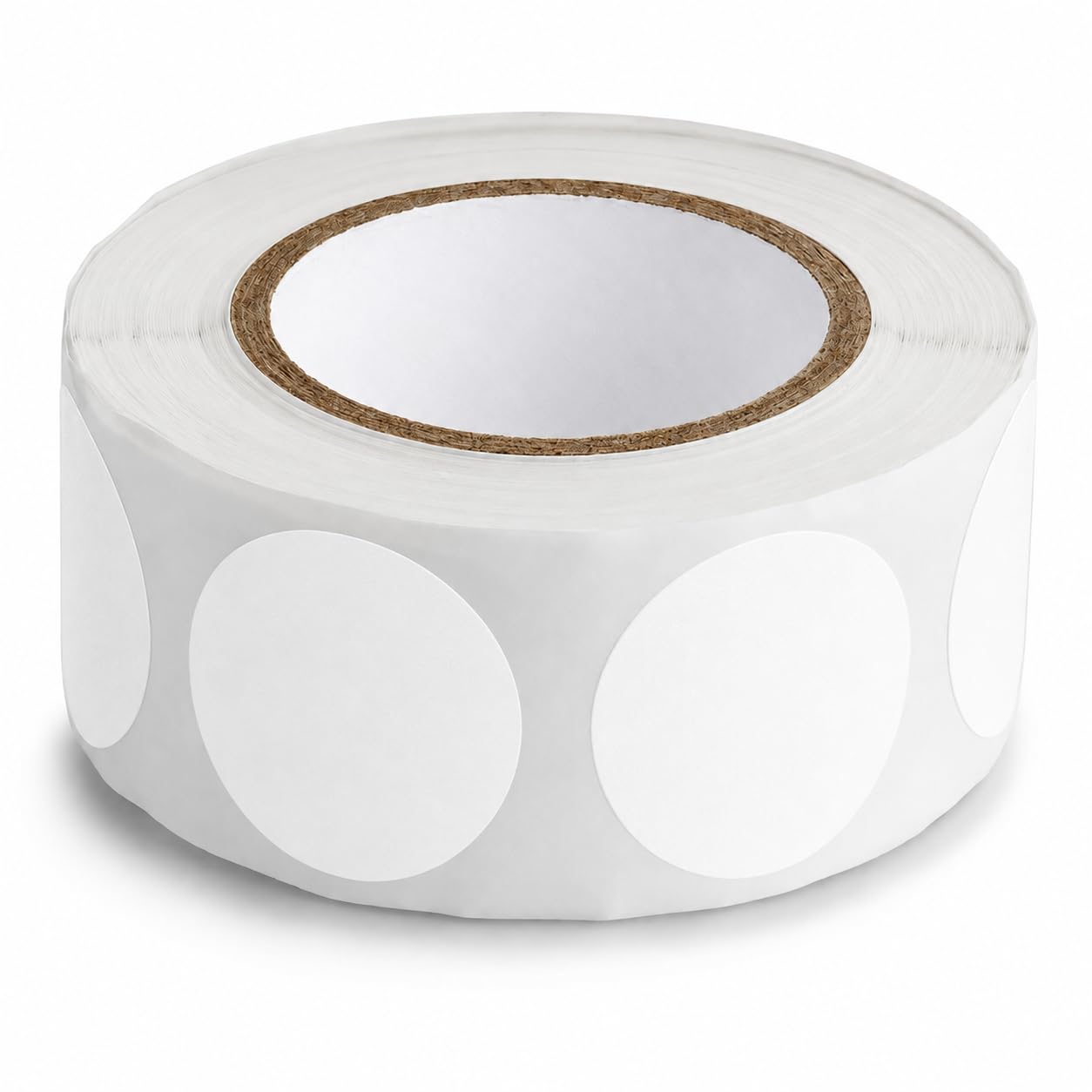 Round Inventory Labels by Glownary – 1.0 Inches Diameter, Semi-gloss Paper, White, Pack of 500, Model 323wt1bc