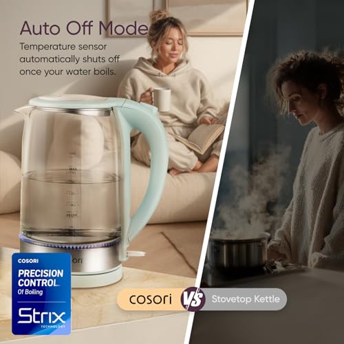 Image of Cosori Electric Kettle, No Plastic Contact with Water, 1.7L, Green