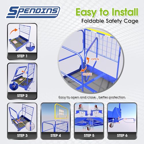 Image of 36 inchx36 inch Foldable Forklift Safety Cage, Heavy Steel, 1150LB
