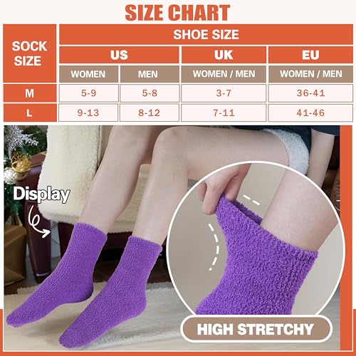 Image of Fuzzy Socks Fluffy Thick Warm Winter Soft Cozy Plush Sleep Home Fleece Cabin Soft House Socks for Women Men