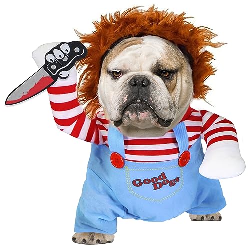 GOYOSWA Dog Halloween Costumes, Pet Deadly Doll Dog Costume Funny Dog Costumes Dog Halloween Costume Clothes for Small Medium Large Extra Large Dogs Pets (X-Large)