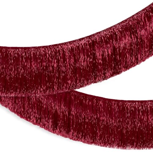 xo Fetti Burgundy Fringe Banner - 4 ft | Bachelorette Decorations Cute Birthday Photo Booth Party Backdrop Wine Bday Supplies